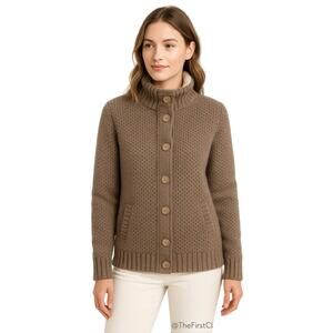 Daniele Blasi Italy Wool Blend Button Front Cardigan Sweater Brown S